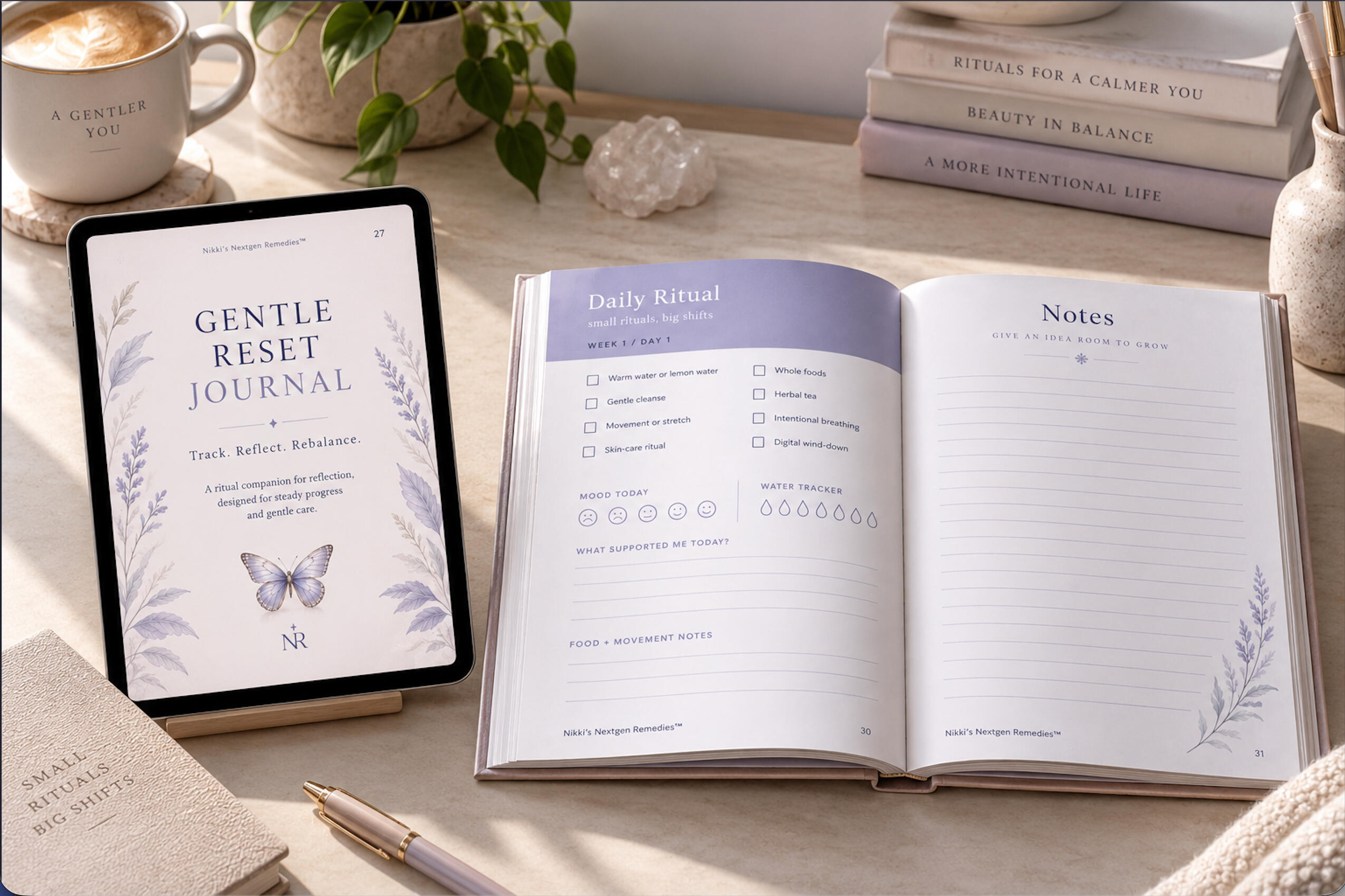 11 Gentle Remedies for Daily Reset hardcover book